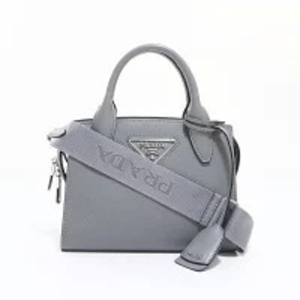 Prada Saffiano handbag gray Cuir